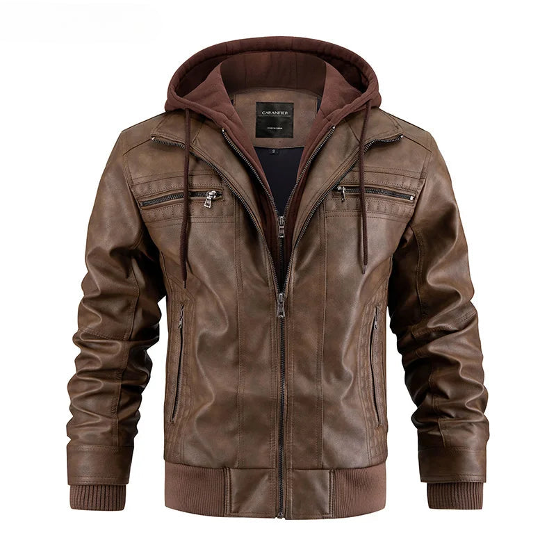 Oliver - Lederjacke mit Kapuze