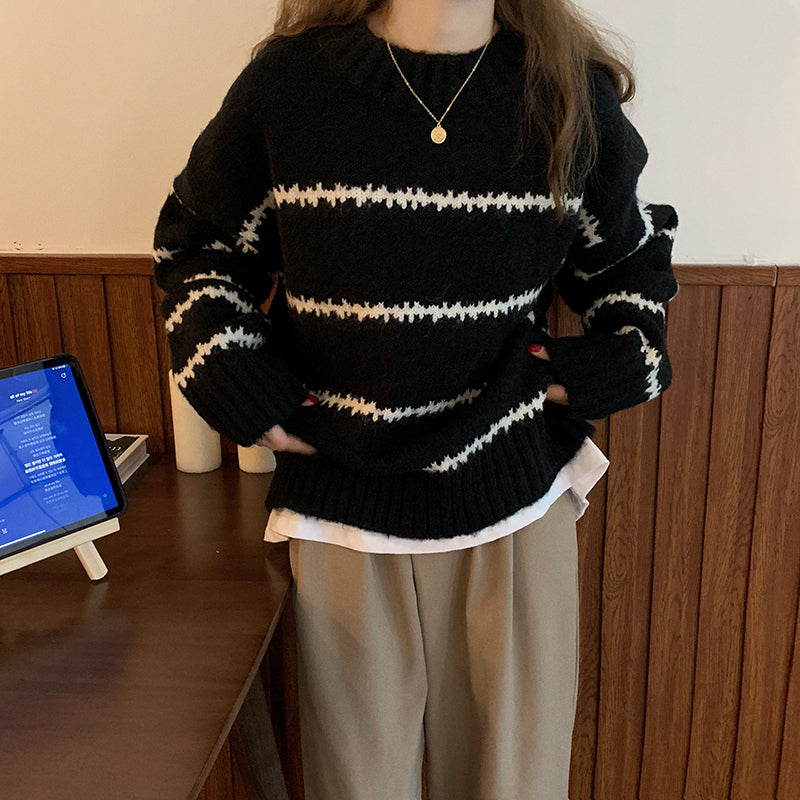 Bente – Locker gestreifter Pullover für Herbst und Winter