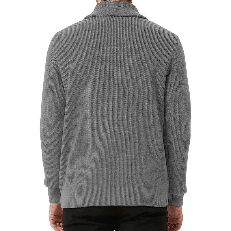 Cardigans en tricot pour hommes, pull décontracté, cardigans monochromes, revers boutonné, veste en tricot, pulls vintage pour hommes, automne, hiver, 2024