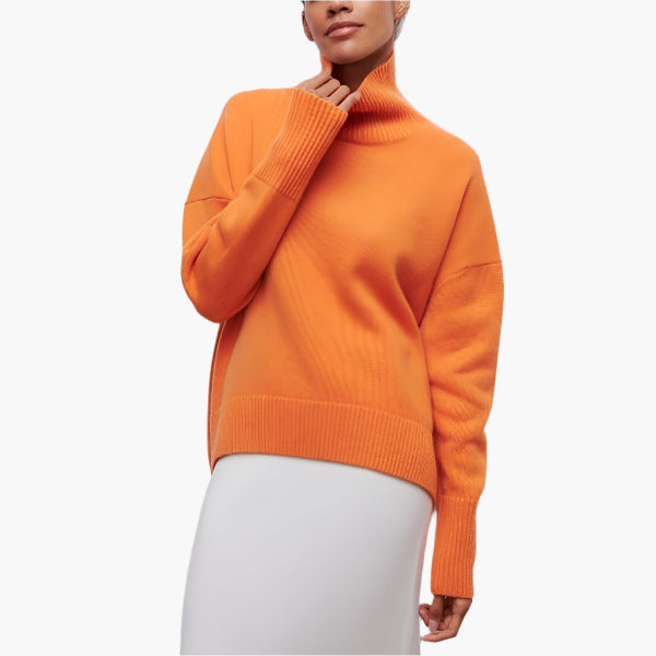 Damen Pullover mit Stehkragen und Oversize-Ärmeln – Eleganter Strickpullover für stilvolle Outfits