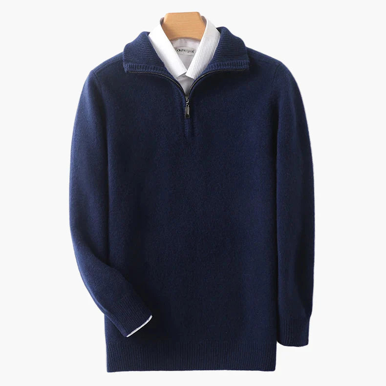 Herren Strickpullover mit Reißverschluss – Klassischer Halbzip für Business & Freizeit