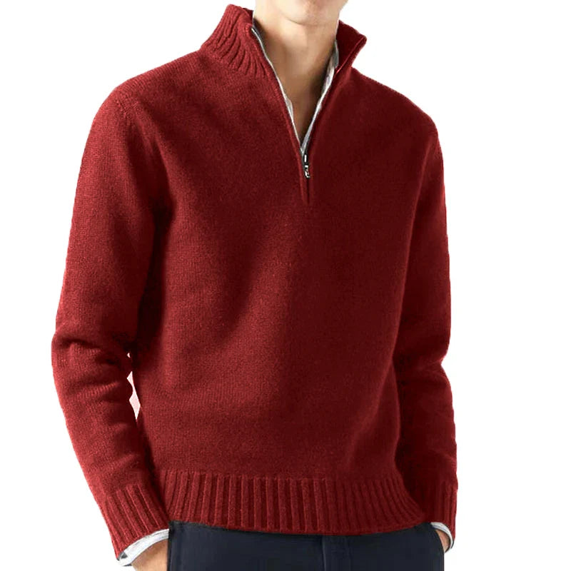 David – Herren Langarmpullover in Unifarben für den Alltag