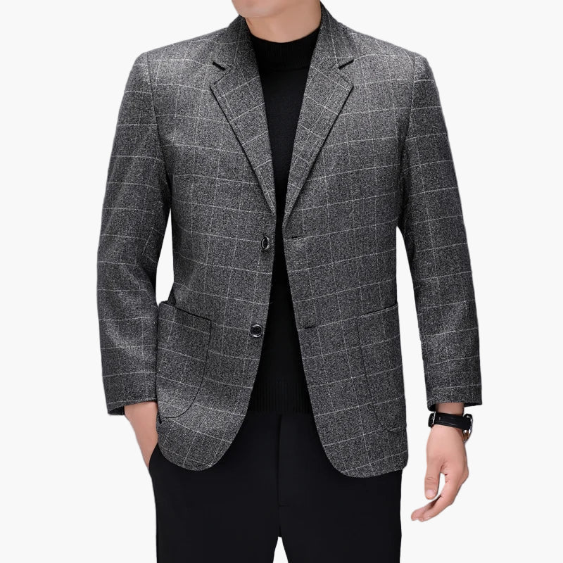Herren Business Casual Blazer – Modernes Karomuster für Büro und Alltag