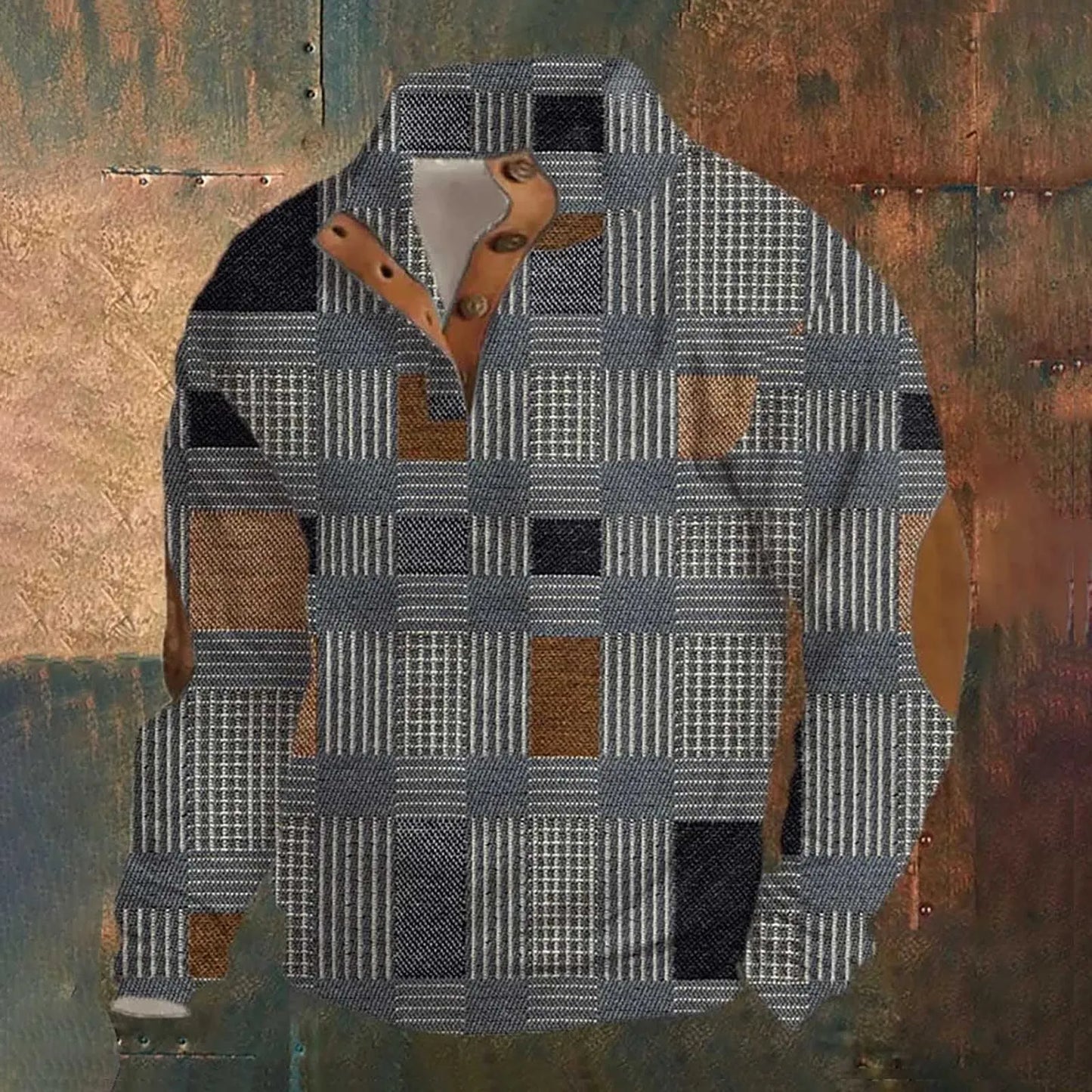 Raymond – Herrenpullover mit Knöpfen am Kragen und Kordelstruktur
