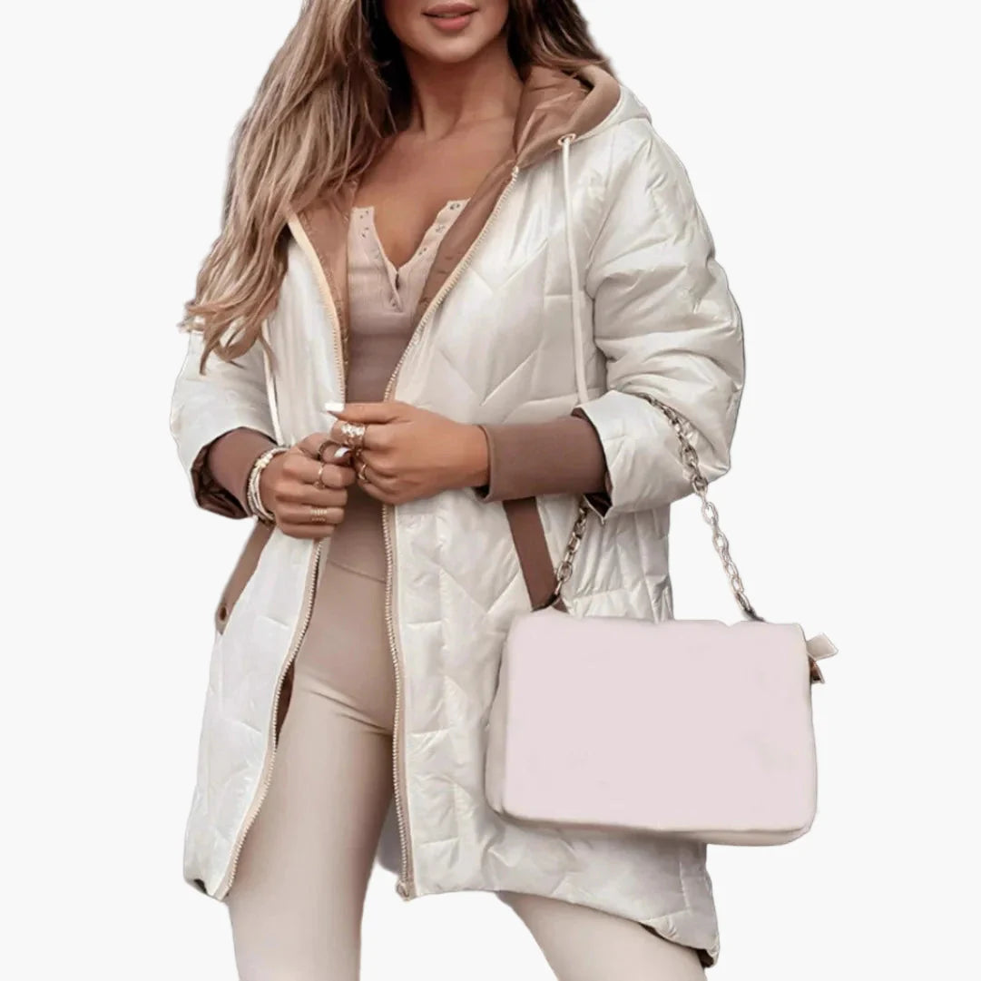 Damen Steppmantel mit Kapuze – Modischer Übergangsmantel für Alltag und Freizeit