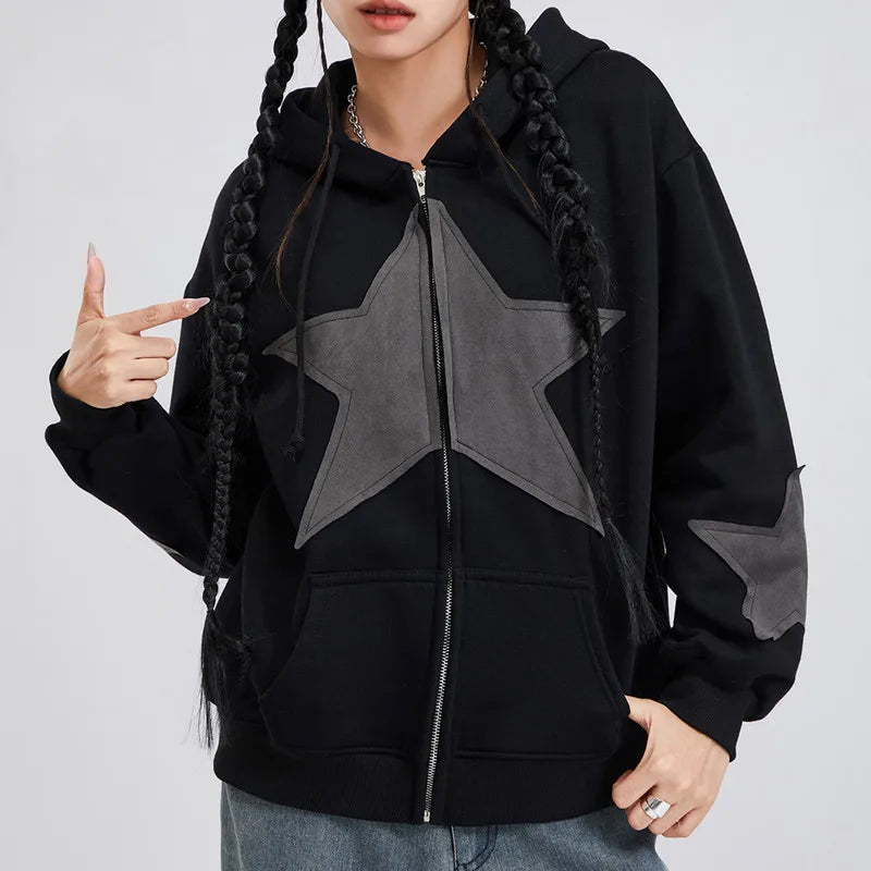 Zara - Kapuzenjacke mit Sternapplikationen