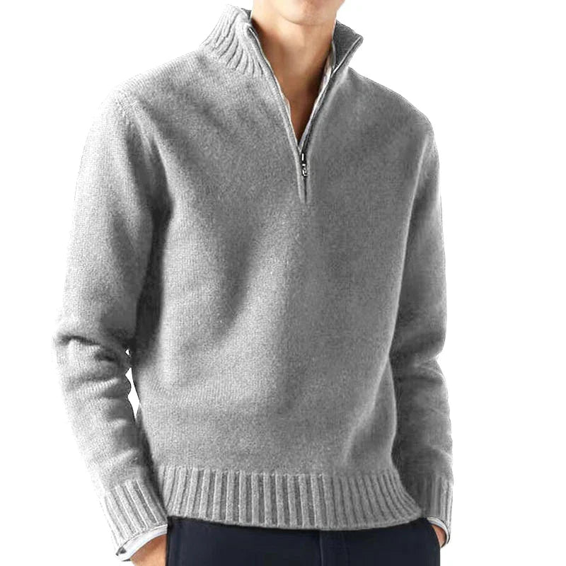 David – Herren Langarmpullover in Unifarben für den Alltag
