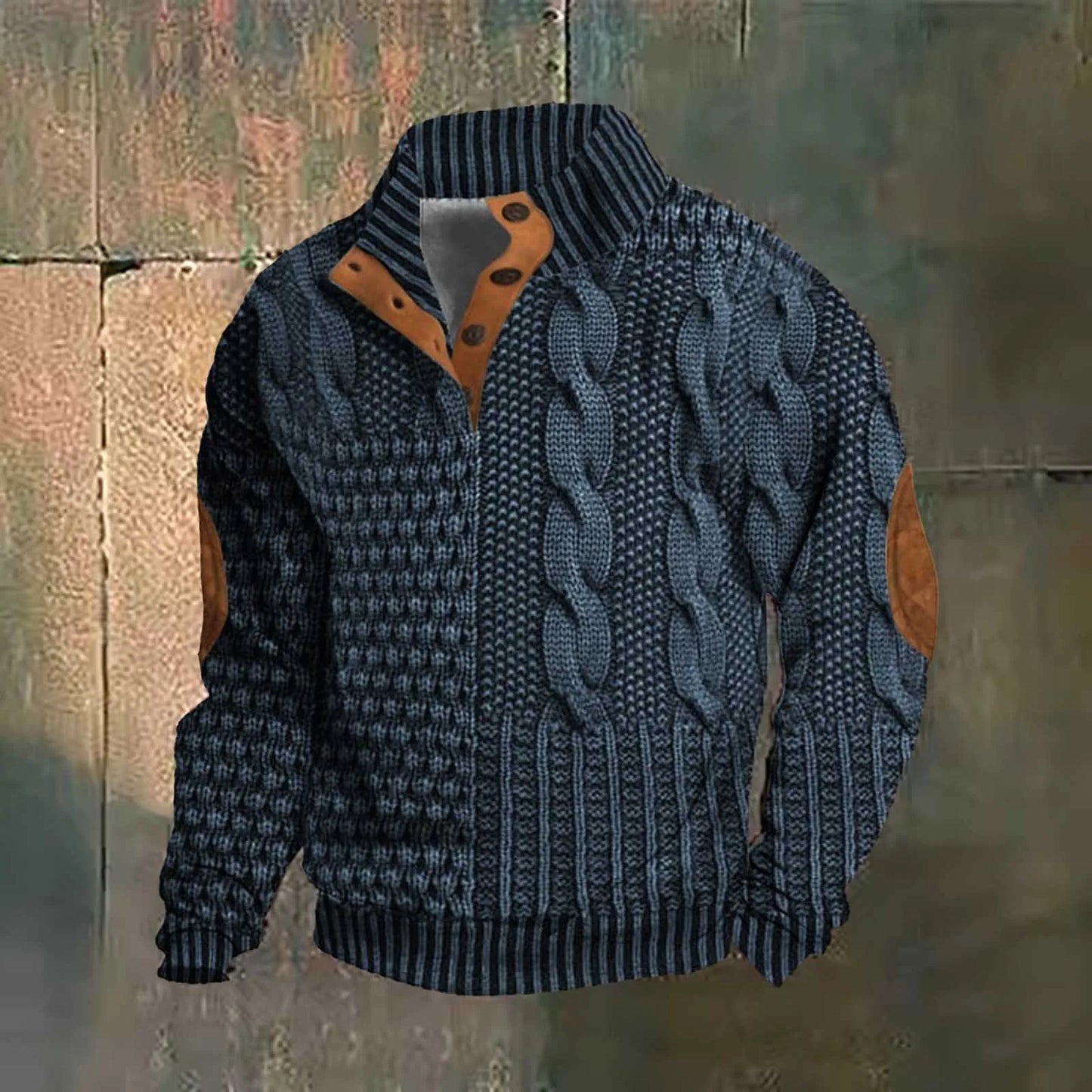 Raymond – Herrenpullover mit Knöpfen am Kragen und Kordelstruktur