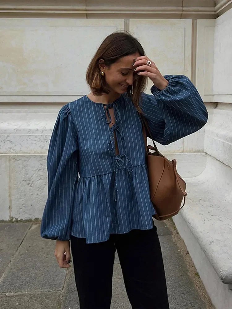 Emily – Langarmshirt mit Rundhals und Streifenmuster