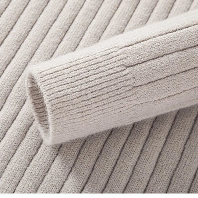Herren Strickpullover mit halbem Reißverschluss – Eleganter Rippstrick für Business & Freizeit