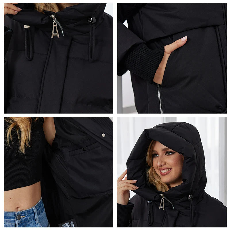 Damen Winter Steppjacke mit Kapuze – Modische warme Outdoorjacke für Alltag und Freizeit