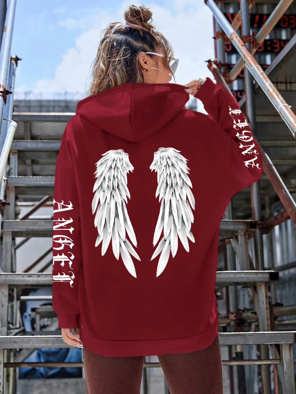 Isabelle - Fleece-Kapuzenjacke mit Engelsflügeln