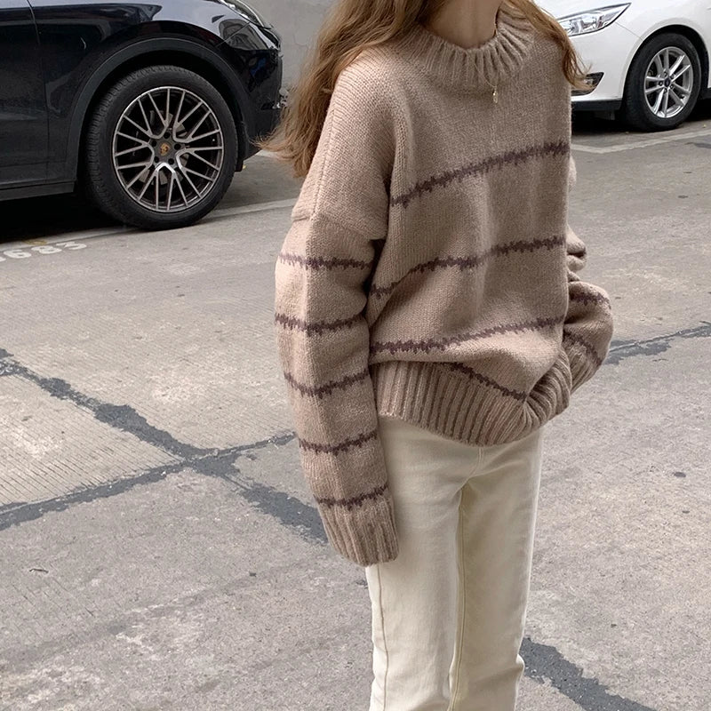Bente – Locker gestreifter Pullover für Herbst und Winter