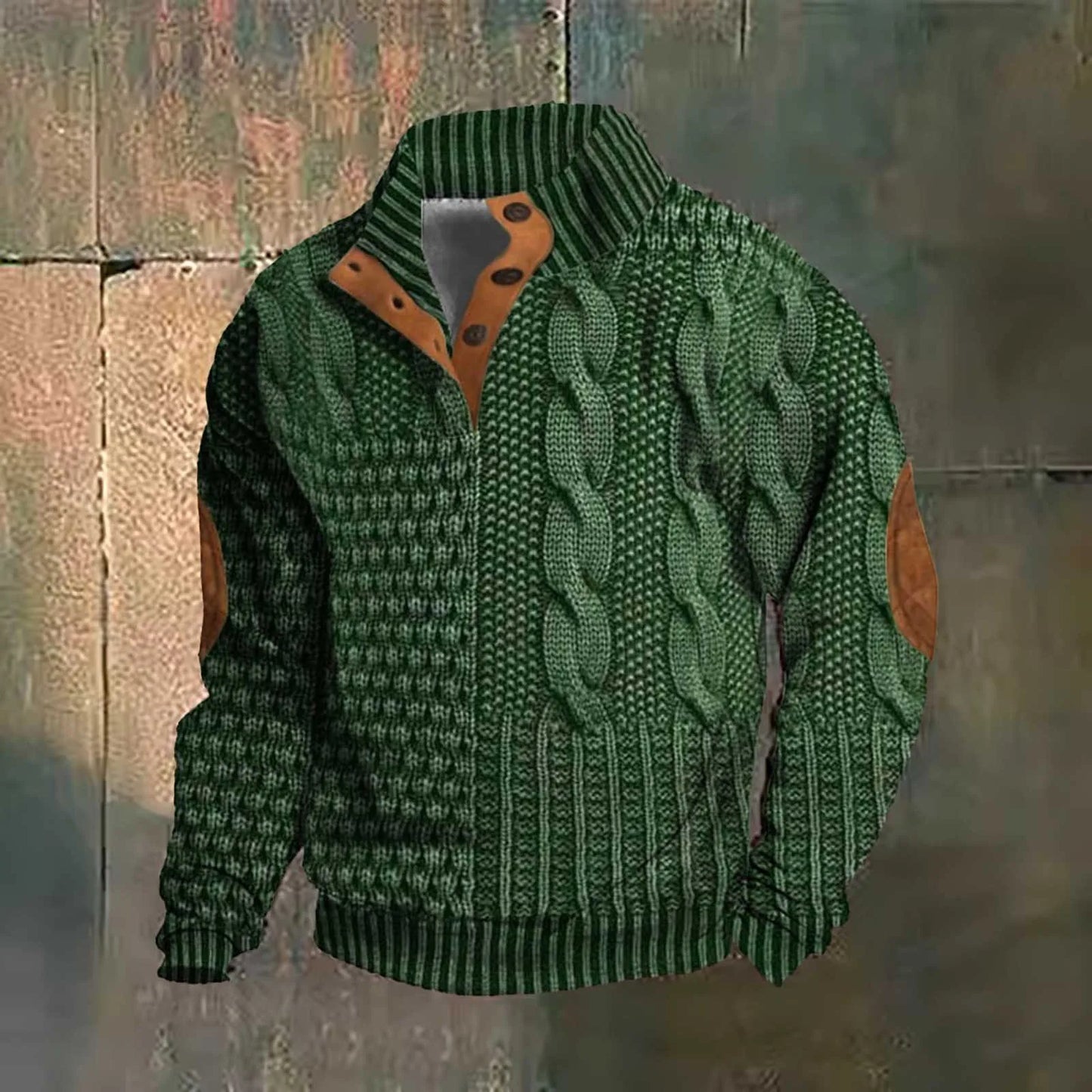 Raymond – Herrenpullover mit Knöpfen am Kragen und Kordelstruktur