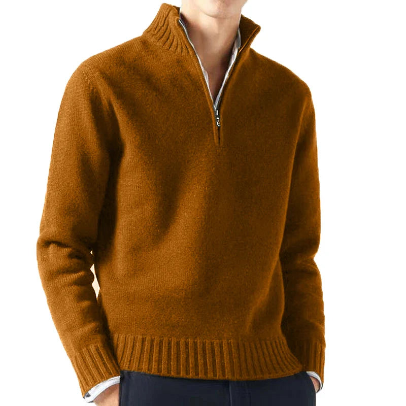 David – Herren Langarmpullover in Unifarben für den Alltag