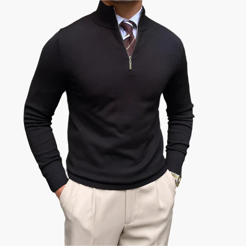 Herren Pullover mit halbem Reißverschluss – Eleganter Freizeit- und Business-Strickpullover