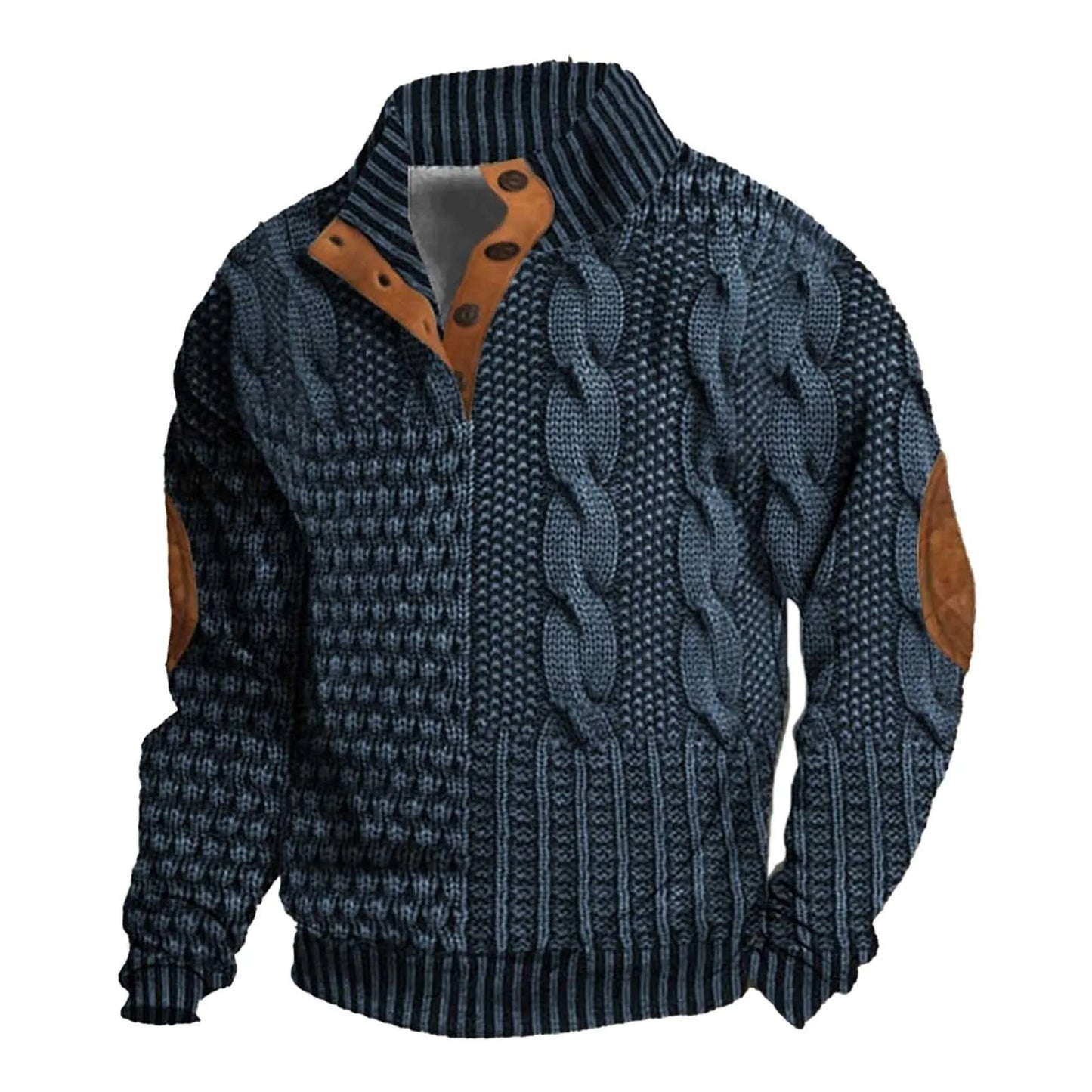 Raymond – Herrenpullover mit Knöpfen am Kragen und Kordelstruktur