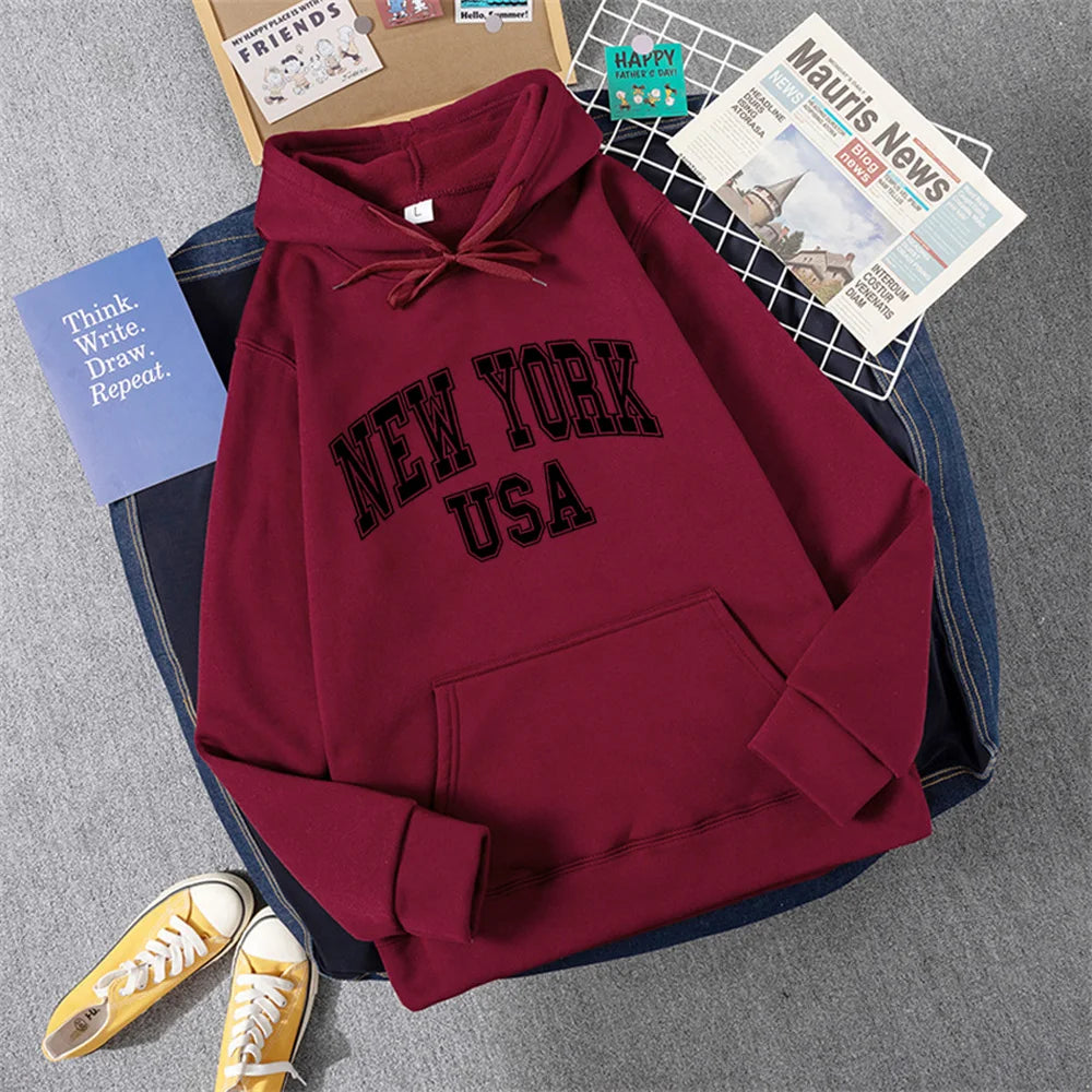 Emily - Kapuzenpullover mit New York Schriftzug