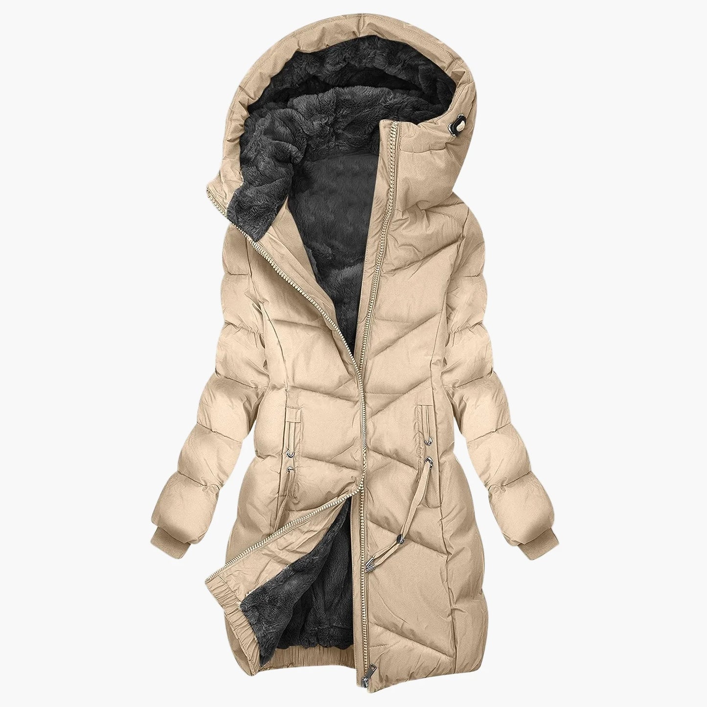 Damen Winter Steppmantel mit Kapuze – Warme, Winddichte Daunenjacke für Alltag & Outdoor
