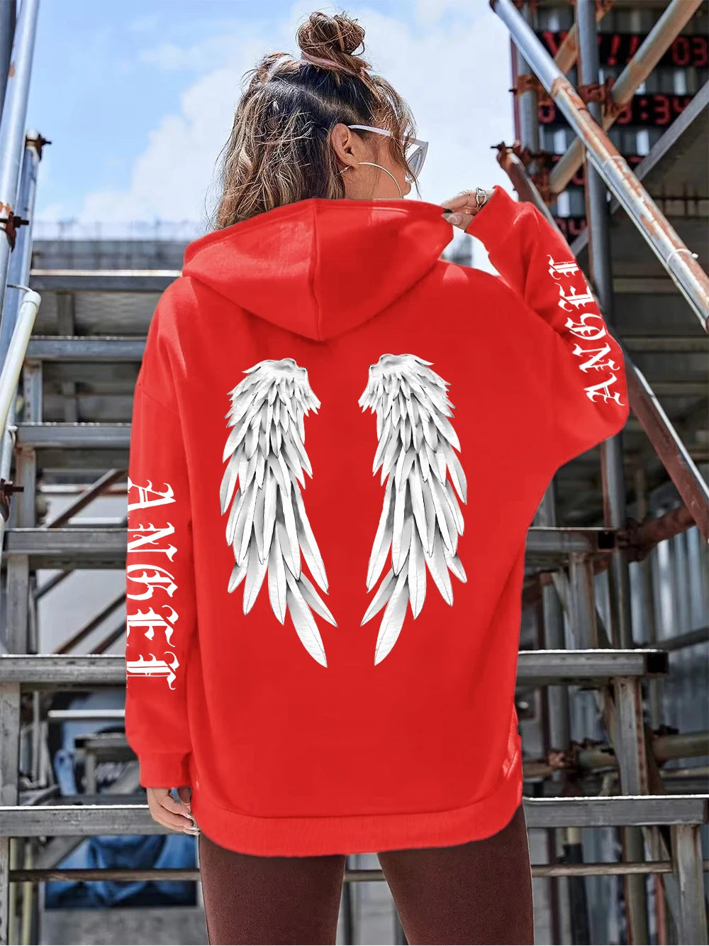 Isabelle - Fleece-Kapuzenjacke mit Engelsflügeln