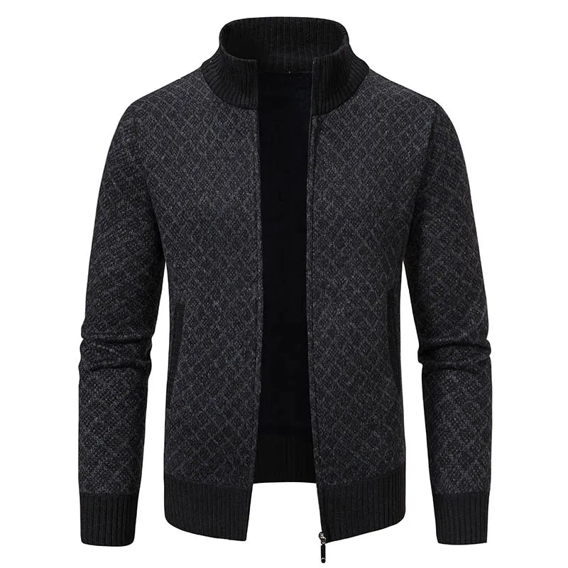 Jude – Flauschige Herrenjacke mit Reißverschluss und Karomuster