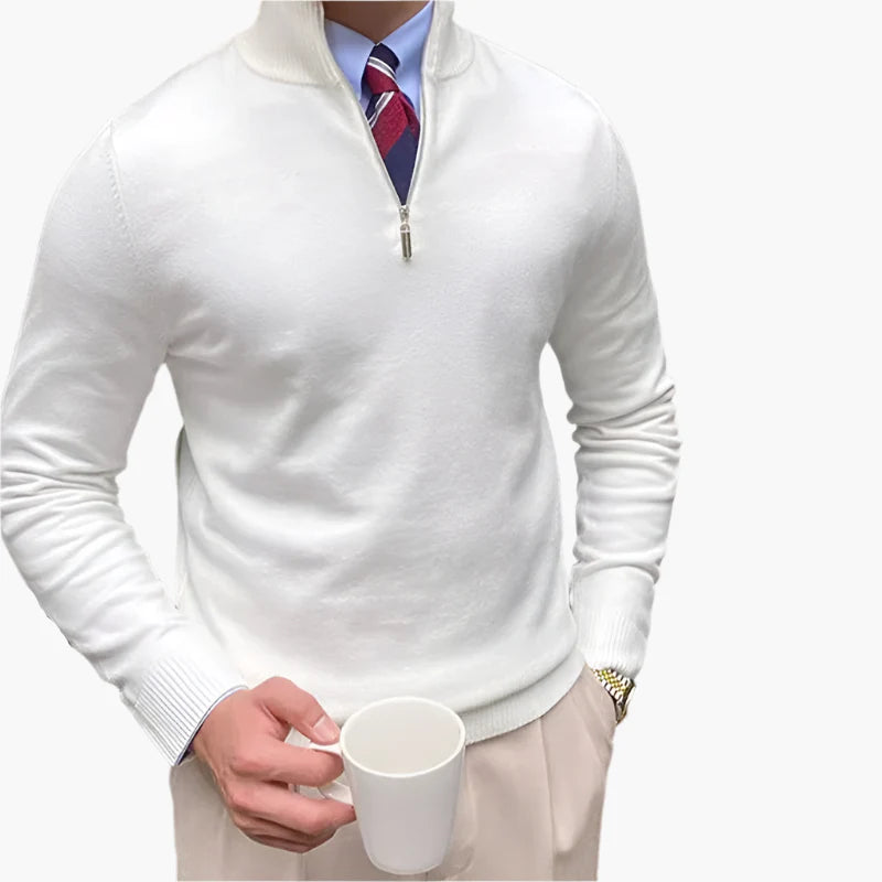 Herren Pullover mit halbem Reißverschluss – Eleganter Freizeit- und Business-Strickpullover