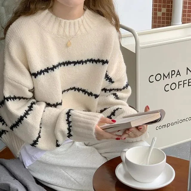 Bente – Locker gestreifter Pullover für Herbst und Winter