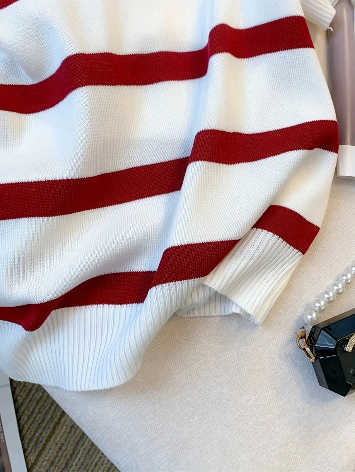 Emilia – Gestreifter Damenpullover mit Kragen für Frühling & Sommer