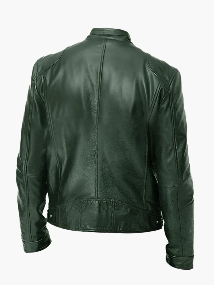 Herren Lederjacke im Biker-Stil – Klassische Allrounder Jacke für Freizeit und Alltag