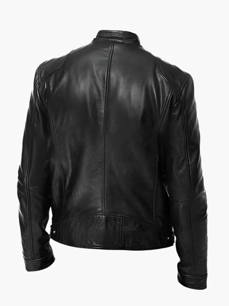 Herren Lederjacke im Biker-Stil – Klassische Allrounder Jacke für Freizeit und Alltag