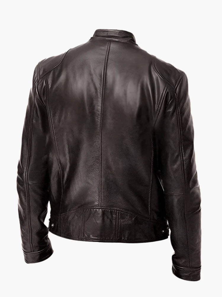 Herren Lederjacke im Biker-Stil – Klassische Allrounder Jacke für Freizeit und Alltag