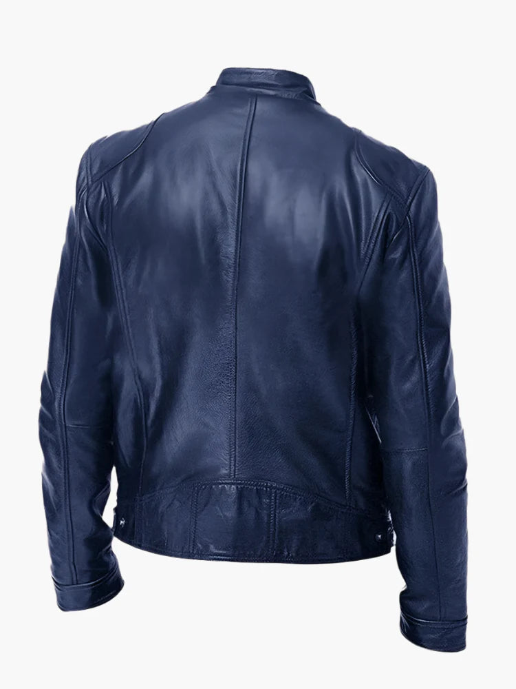 Herren Lederjacke im Biker-Stil – Klassische Allrounder Jacke für Freizeit und Alltag