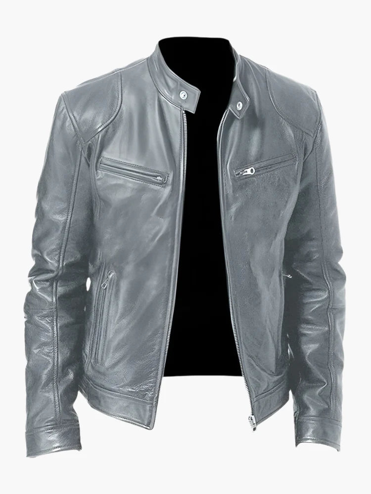 Herren Lederjacke im Biker-Stil – Klassische Allrounder Jacke für Freizeit und Alltag