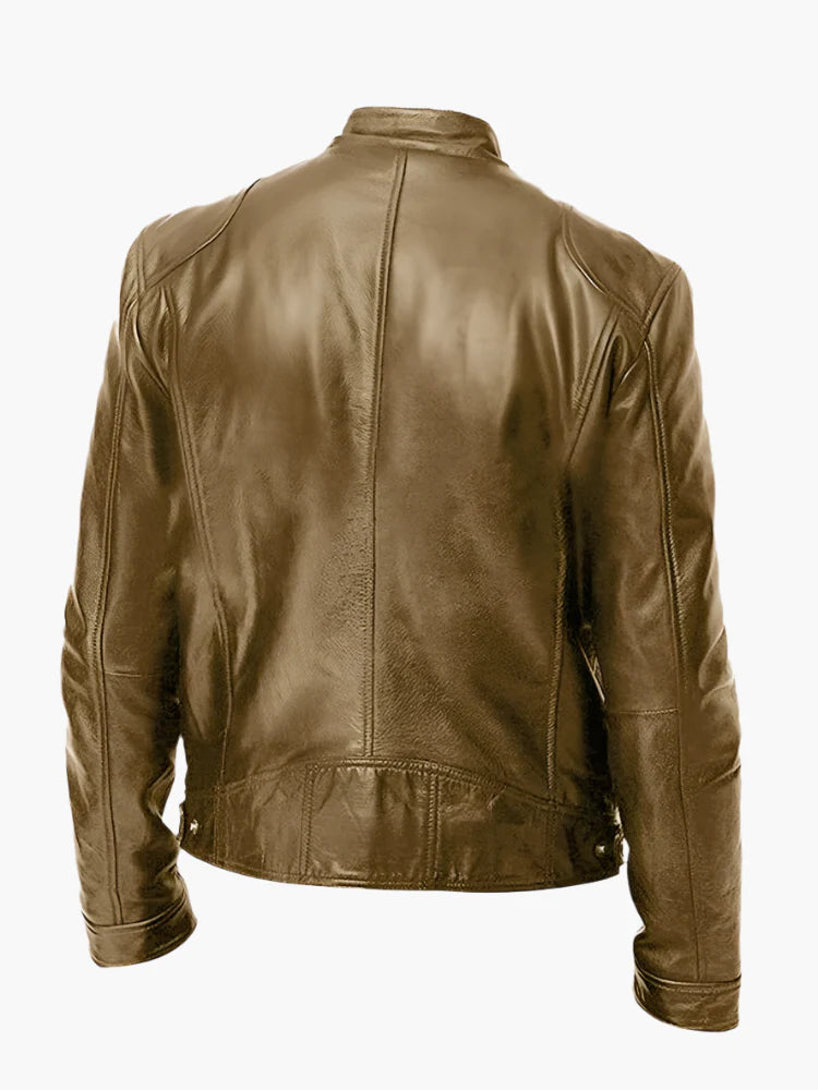 Herren Lederjacke im Biker-Stil – Klassische Allrounder Jacke für Freizeit und Alltag