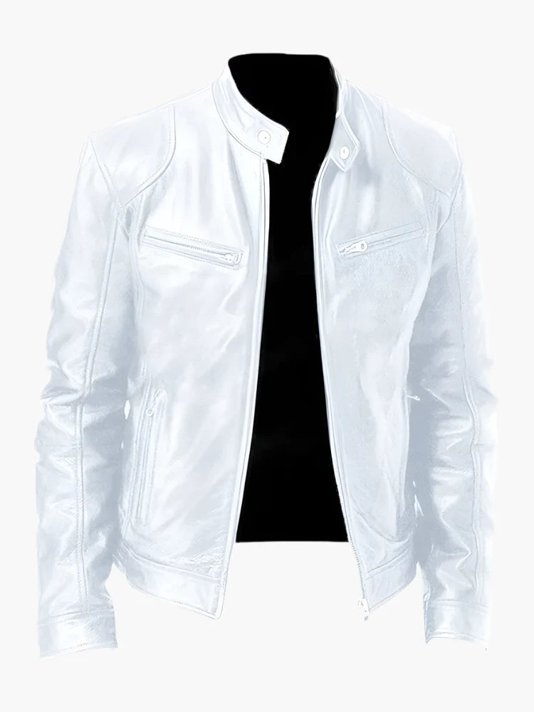 Herren Lederjacke im Biker-Stil – Klassische Allrounder Jacke für Freizeit und Alltag