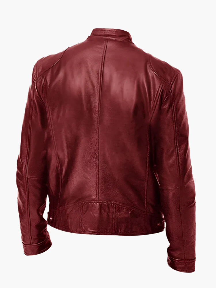 Herren Lederjacke im Biker-Stil – Klassische Allrounder Jacke für Freizeit und Alltag