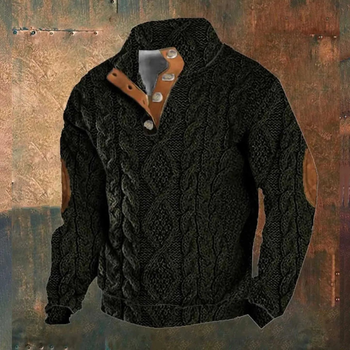 Raymond – Herrenpullover mit Knöpfen am Kragen und Kordelstruktur