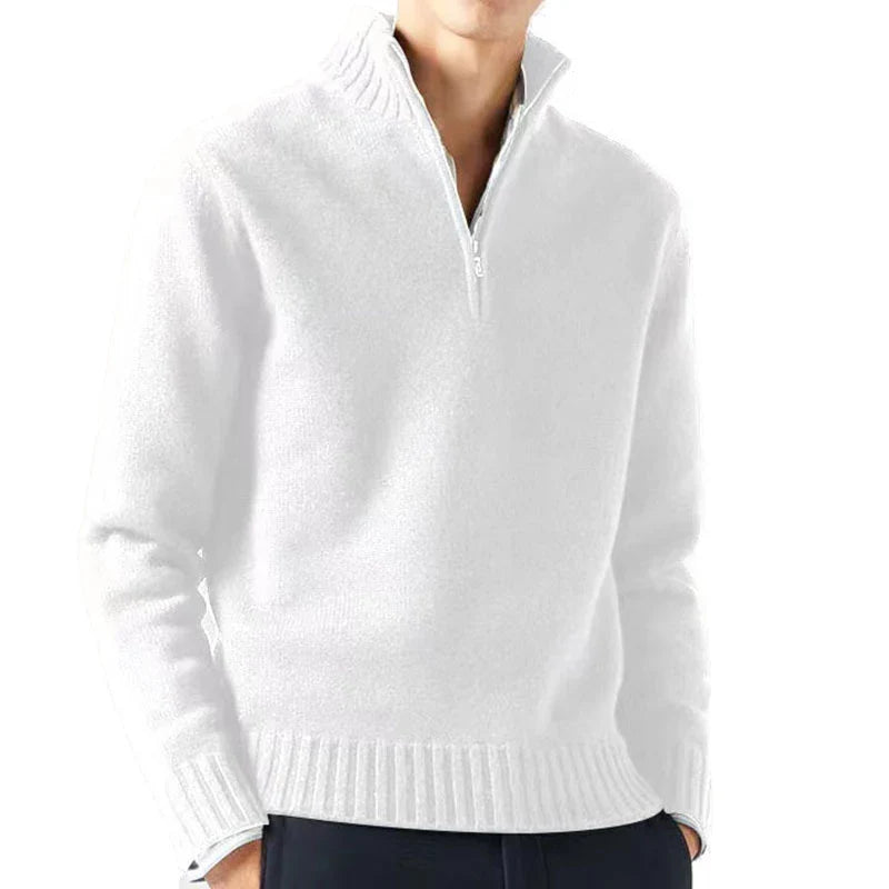 David – Herren Langarmpullover in Unifarben für den Alltag