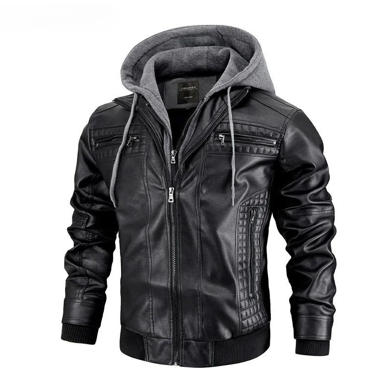 Oliver - Lederjacke mit Kapuze