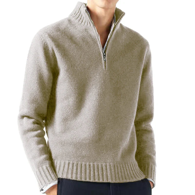David – Herren Langarmpullover in Unifarben für den Alltag