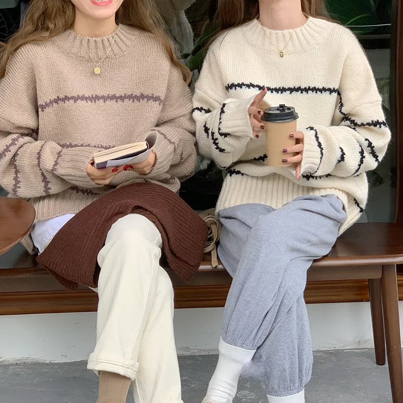Bente – Locker gestreifter Pullover für Herbst und Winter