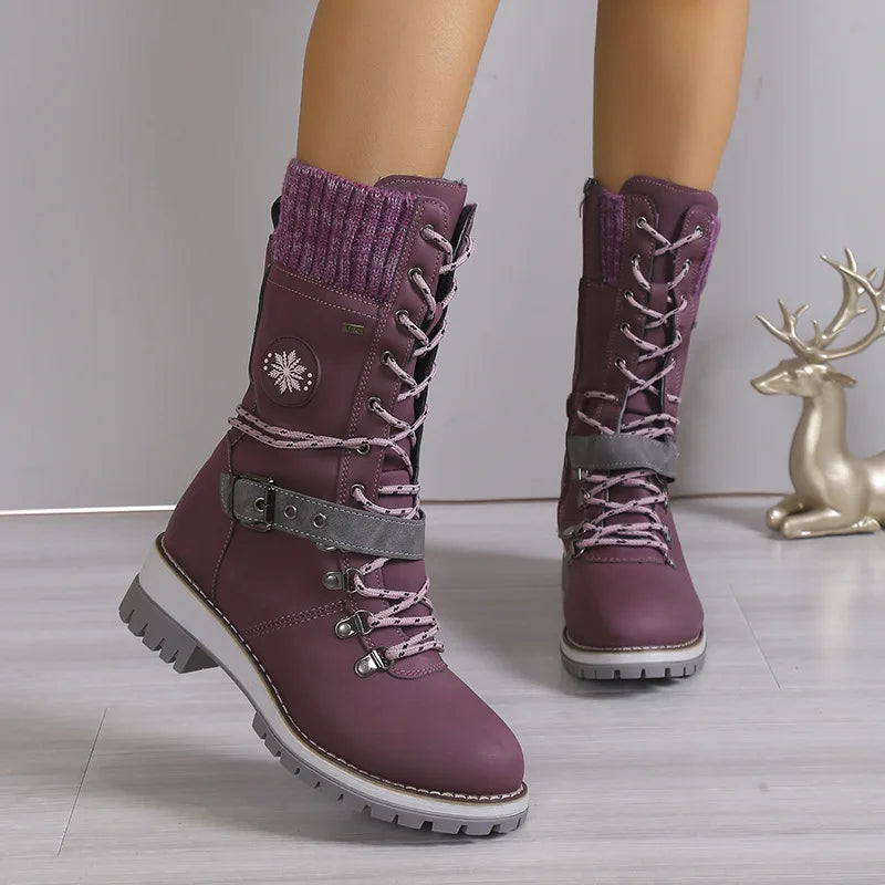 Theresa – Modische Schnürstiefel mit Plateau und dicker Sohle