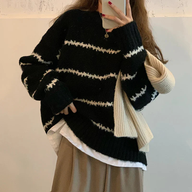Bente – Locker gestreifter Pullover für Herbst und Winter