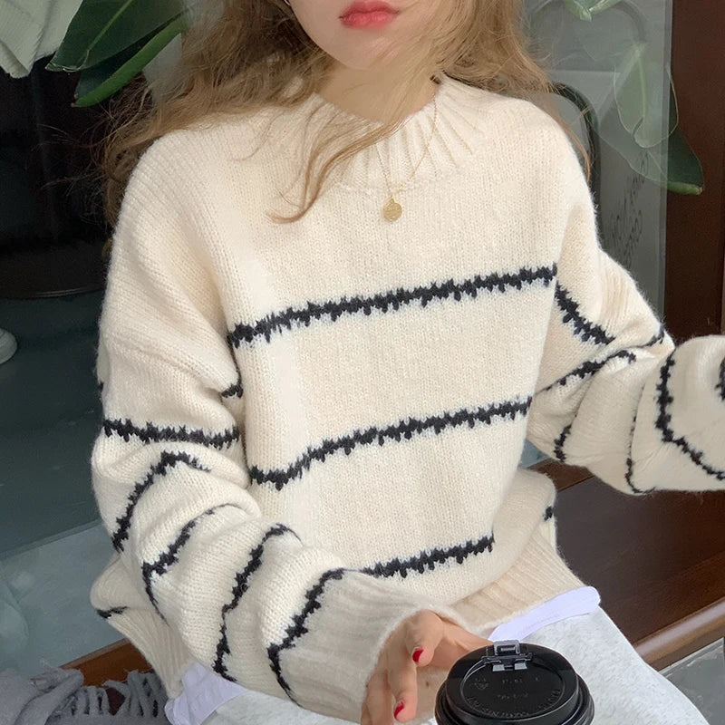 Bente – Locker gestreifter Pullover für Herbst und Winter