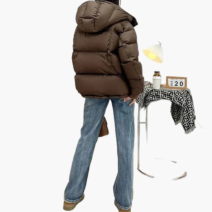 Damen Winter Steppjacke mit Kapuze – Modischer Outdoor Puffer Mantel für Alltag & Freizeit