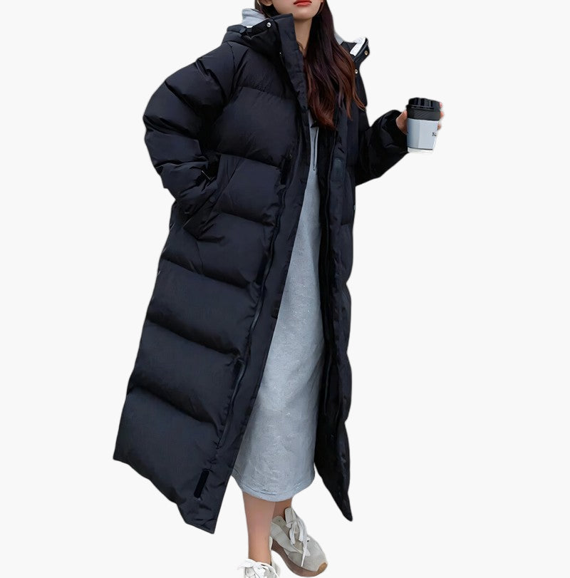 Damen Langer Steppmantel Parka Wasserdicht Winterjacke Outdoor