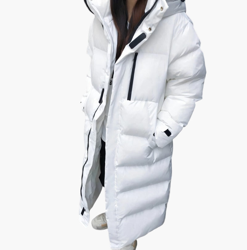 Damen Langer Steppmantel Parka Wasserdicht Winterjacke Outdoor
