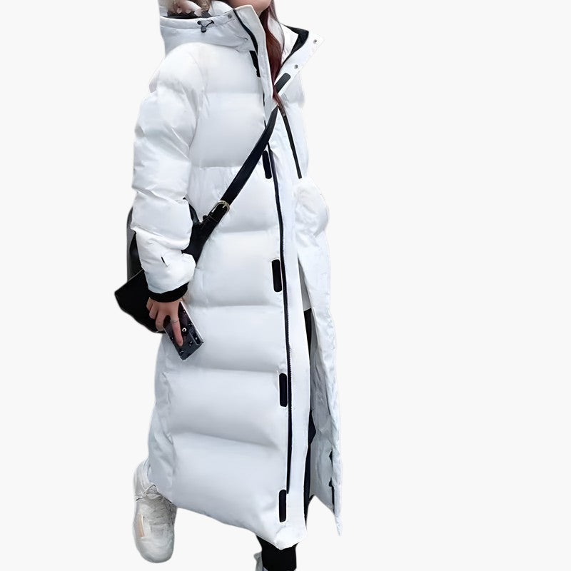 Damen Langer Steppmantel Parka Wasserdicht Winterjacke Outdoor