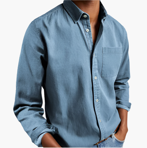 Herren Freizeithemd Denim | Klassisches Button-Down für Alltag und Büro