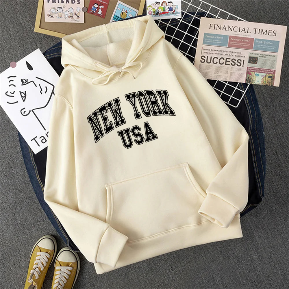 Emily - Kapuzenpullover mit New York Schriftzug